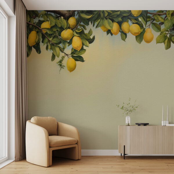 Limoni appesi a rami frondosi Carta da parati Limoni appesi a rami frondosi