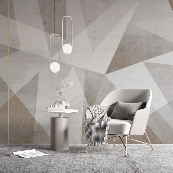 Sfondo grigio e bianco con triangoli Carta da parati Sfondo grigio e bianco con triangoli