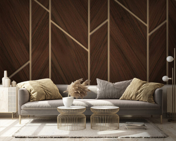 Piastrelle di design con motivi geometrici in legno Carta da parati Piastrelle di design con motivi geometrici in legno