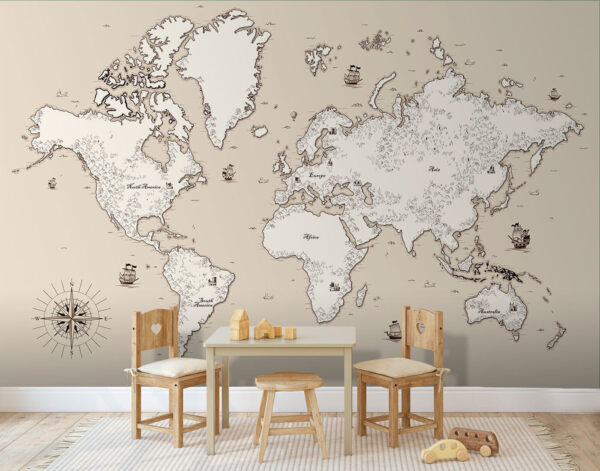 Mappa del Sudamerica con le montagne Carta da parati Mappa del Sudamerica con le montagne