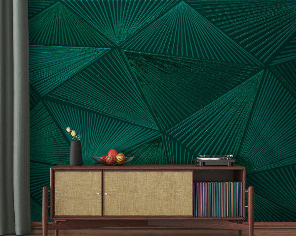 Mosaico verde con motivi geometrici Carta da parati Mosaico verde con motivi geometrici