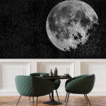 Carta da parati Luna che si dissolve nella notte stellata