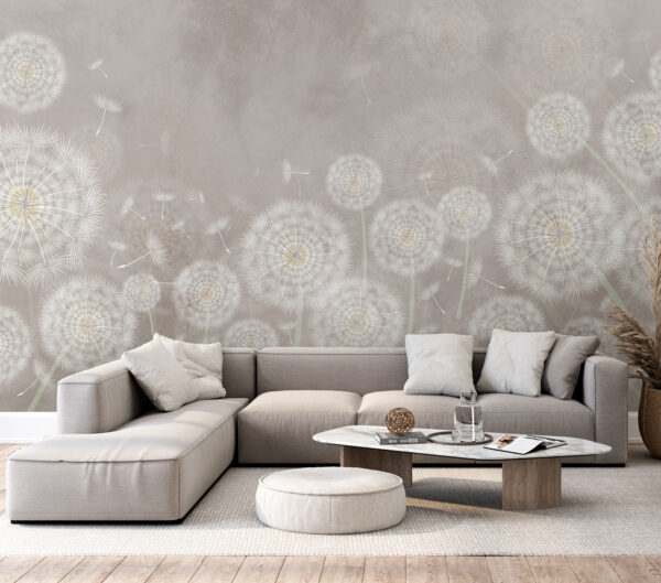 Dandelion che danzano nella brezza Carta da parati Dandelion che danzano nella brezza