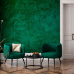 Carta da parati Parete verde con striature nere
