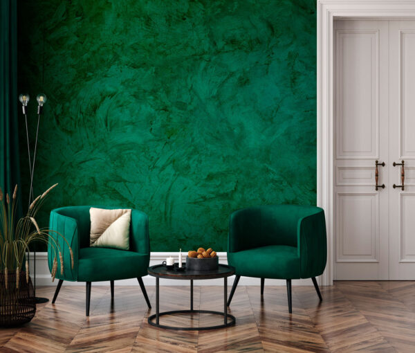 Parete verde con striature nere Carta da parati Parete verde con striature nere