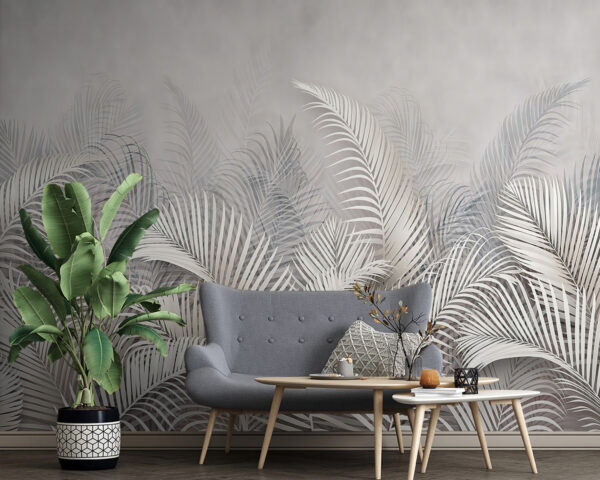 Palme eleganti su sfondo neutro Carta da parati Palme eleganti su sfondo neutro