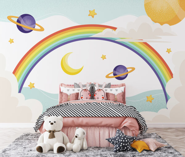 Carta da parati Stella gialla su sfondo blu