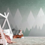 Carta da parati Gruppo di montagne con neve