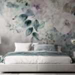 Carta da parati Eleganza floreale in tonalità acquerello