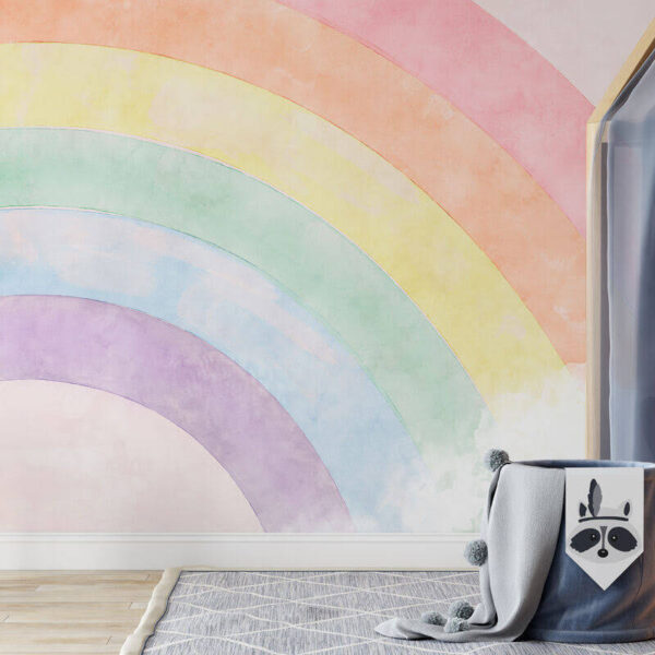 Arcobaleno con nuvole sullo sfondo Carta da parati Arcobaleno con nuvole sullo sfondo