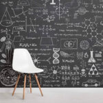 Carta da parati Sagoma bianca di un telescopio