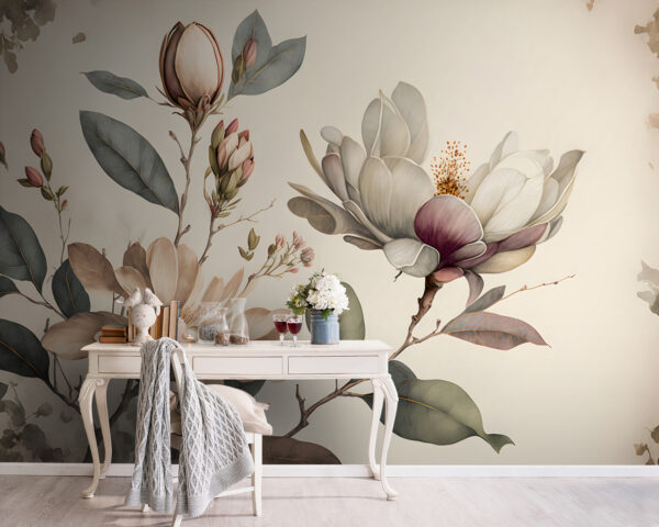 La magnolia fiorisce con leggiadra eleganza Carta da parati La magnolia fiorisce con leggiadra eleganza