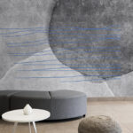 Carta da parati murale Disegno astratto con linee blu