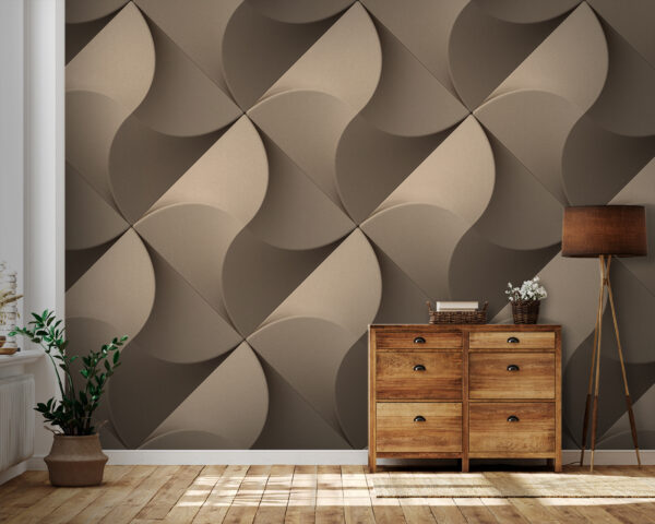 Motivo geometrico con forme curve Carta da parati Motivo geometrico con forme curve