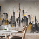 Carta da parati Pittura di una città