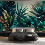 Carta da parati Vibrante fogliame tropicale in armonia.