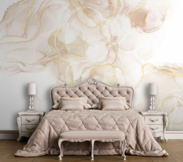 Eleganti volute con sottili riflessi Carta da parati Eleganti volute con sottili riflessi