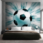 Carta da parati Pallone da calcio con movimento dinamico.