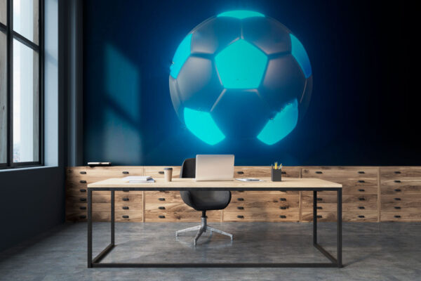 Pallone da calcio luminoso al buio Carta da parati Pallone da calcio luminoso al buio