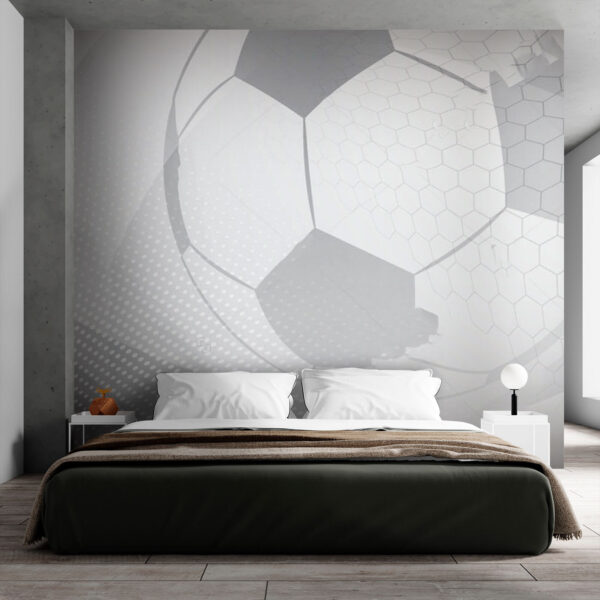 Disegno geometrico di calcio in scala di grigi Carta da parati Disegno geometrico di calcio in scala di grigi