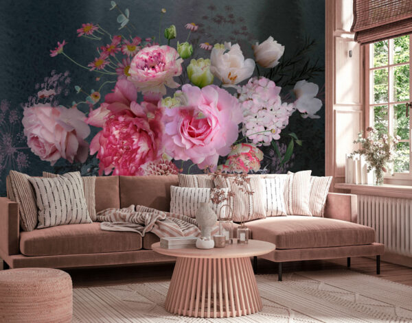 Eleganti fiori in una graziosa composizione Carta da parati Eleganti fiori in una graziosa composizione