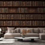 Carta da parati Parete di libri con barche