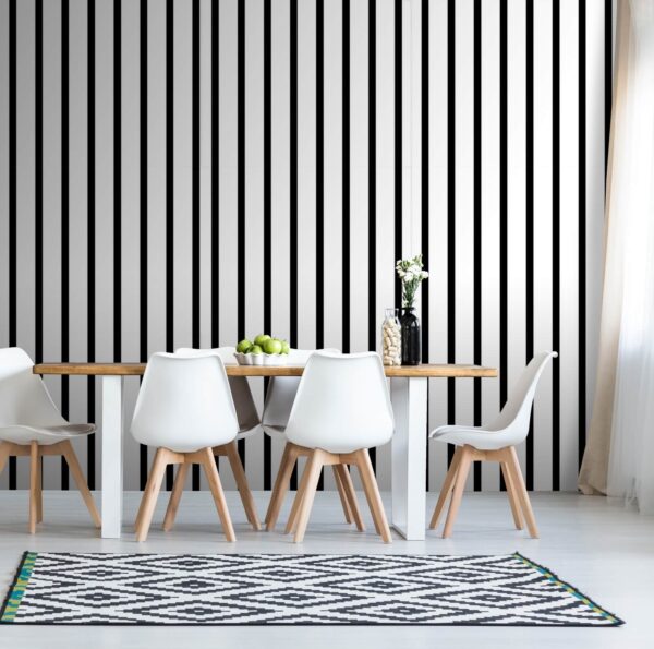 Linee verticali in bianco e nero Carta da parati Linee verticali in bianco e nero