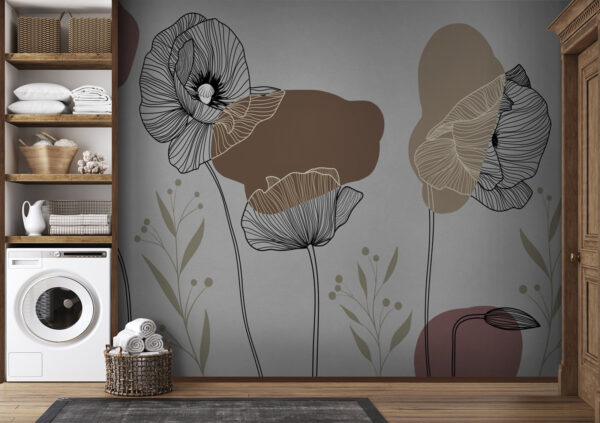 Disegno di fiori e piante Carta da parati Disegno di fiori e piante