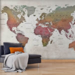 Carta da parati Mappa dell'Australia con testo nero