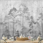 Carta da parati L'ombra di un albero su un muro di cemento