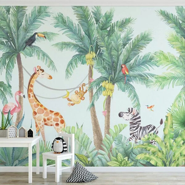 Animali tropicali che si godono le vibrazioni della giungla Carta da parati Animali tropicali che si godono le vibrazioni della giungla