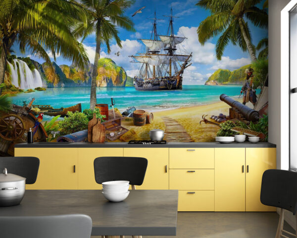 Carta da parati Carta da parati Persona in piedi accanto a un cannone (COD: u59784v3)