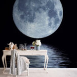 Carta da parati Luna piena sull'acqua