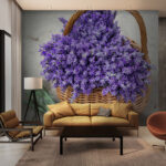 Carta da parati Cesto di fiori viola