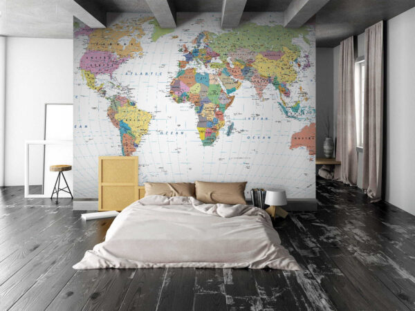 Mappa dell'Australia con testo nero Carta da parati Mappa dell'Australia con testo nero