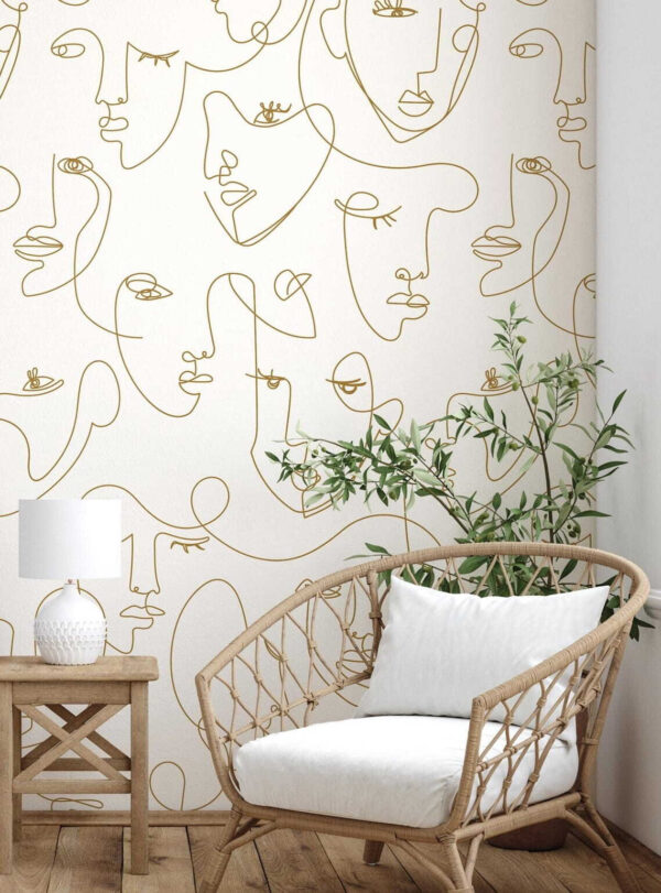 Cerchio giallo con sfondo bianco Carta da parati Cerchio giallo con sfondo bianco