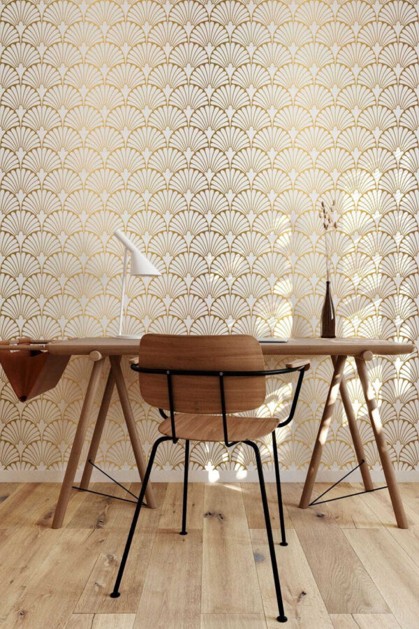 Elegante disegno floreale beige Carta da parati Elegante disegno floreale beige