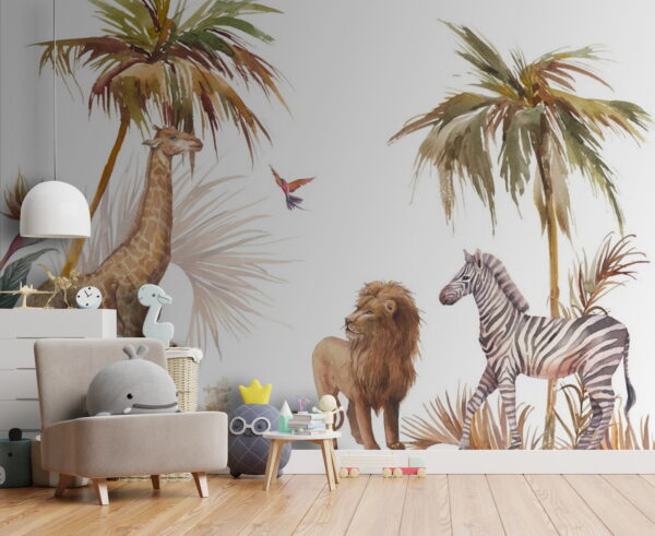 Acquerello di una zebra Carta da parati Acquerello di una zebra