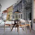 Carta da parati Disegno di un edificio