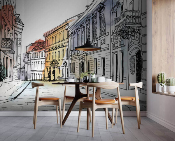 Disegno di un edificio Carta da parati Disegno di un edificio