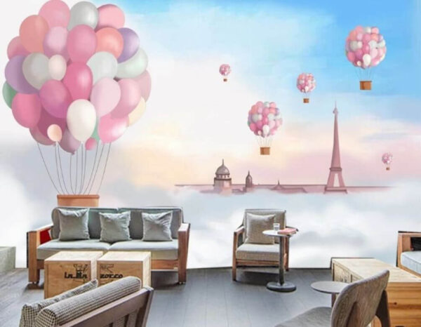 Un gruppo di palloncini nel cielo Carta da parati Un gruppo di palloncini nel cielo