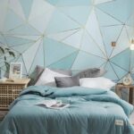 Carta da parati Disegno a triangolo blu e bianco