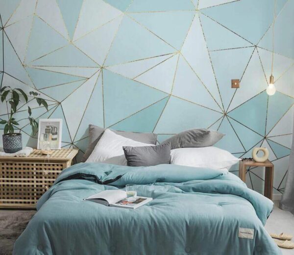Disegno a triangolo blu e bianco Carta da parati Disegno a triangolo blu e bianco