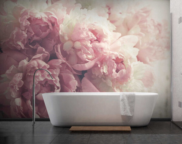Mazzo di fiori bianchi e rosa Carta da parati Mazzo di fiori bianchi e rosa