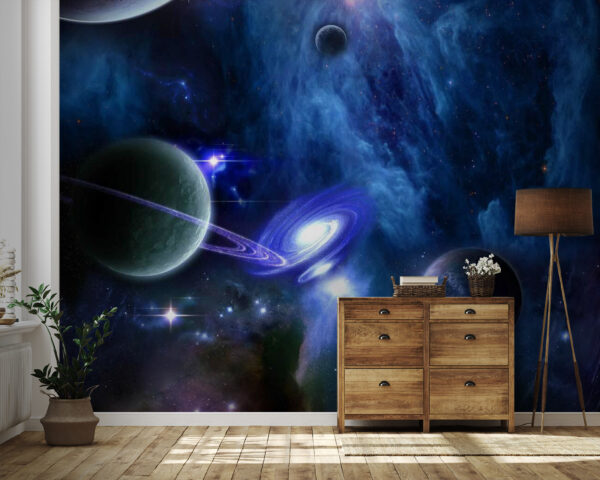 Pianeta nello spazio con stelle Carta da parati Pianeta nello spazio con stelle