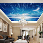 Carta da parati Luna e stelle nel cielo