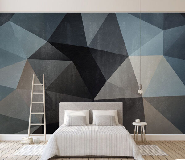 Motivo a triangolo nero e grigio Carta da parati Motivo a triangolo nero e grigio