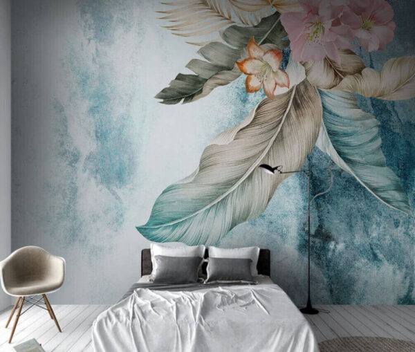 Eleganza floreale su uno sfondo sereno Carta da parati Eleganza floreale su uno sfondo sereno