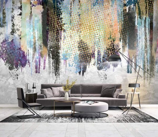 Vivaci spruzzi di colore e texture Carta da parati Vivaci spruzzi di colore e texture