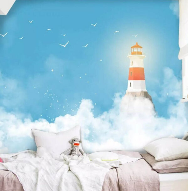 Faro tra le nuvole Carta da parati Faro tra le nuvole